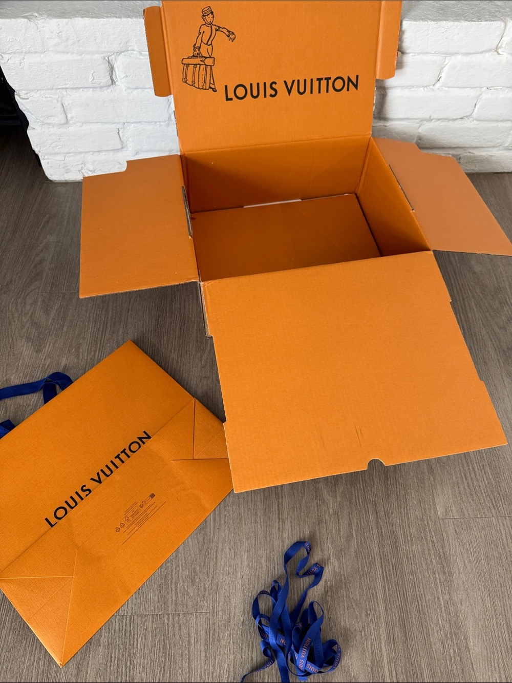 Louis Vuitton Orange Branded Accessory Box and Envelope Set